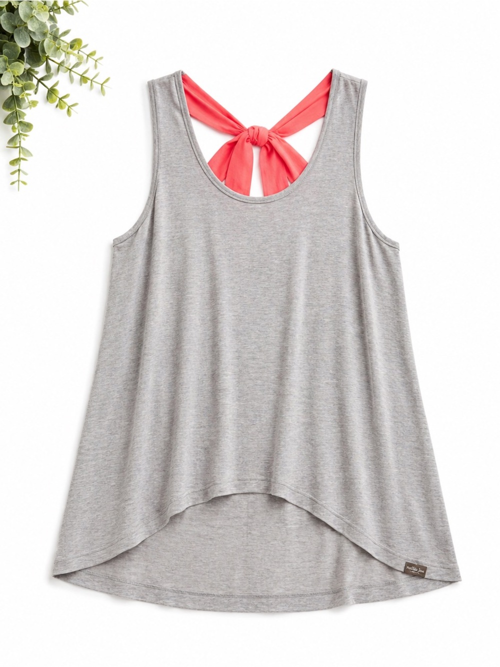 Matilda Jane Gray Tank Top with Coral Accent